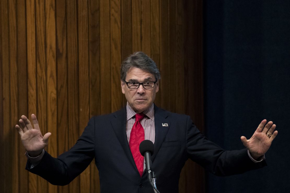 Secretary of Energy Rick Perry speaks at the Energy Policy Summit at the National Press Club in October 2017 in Washington.