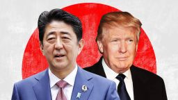 RESTRICTED 110617 Asia trip Trump Abe Japan flag