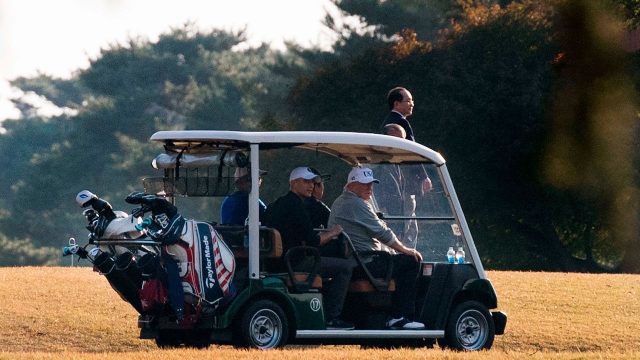 President Trump and Japanese Prime Minister Shinzo Abe 
played a round together last year.