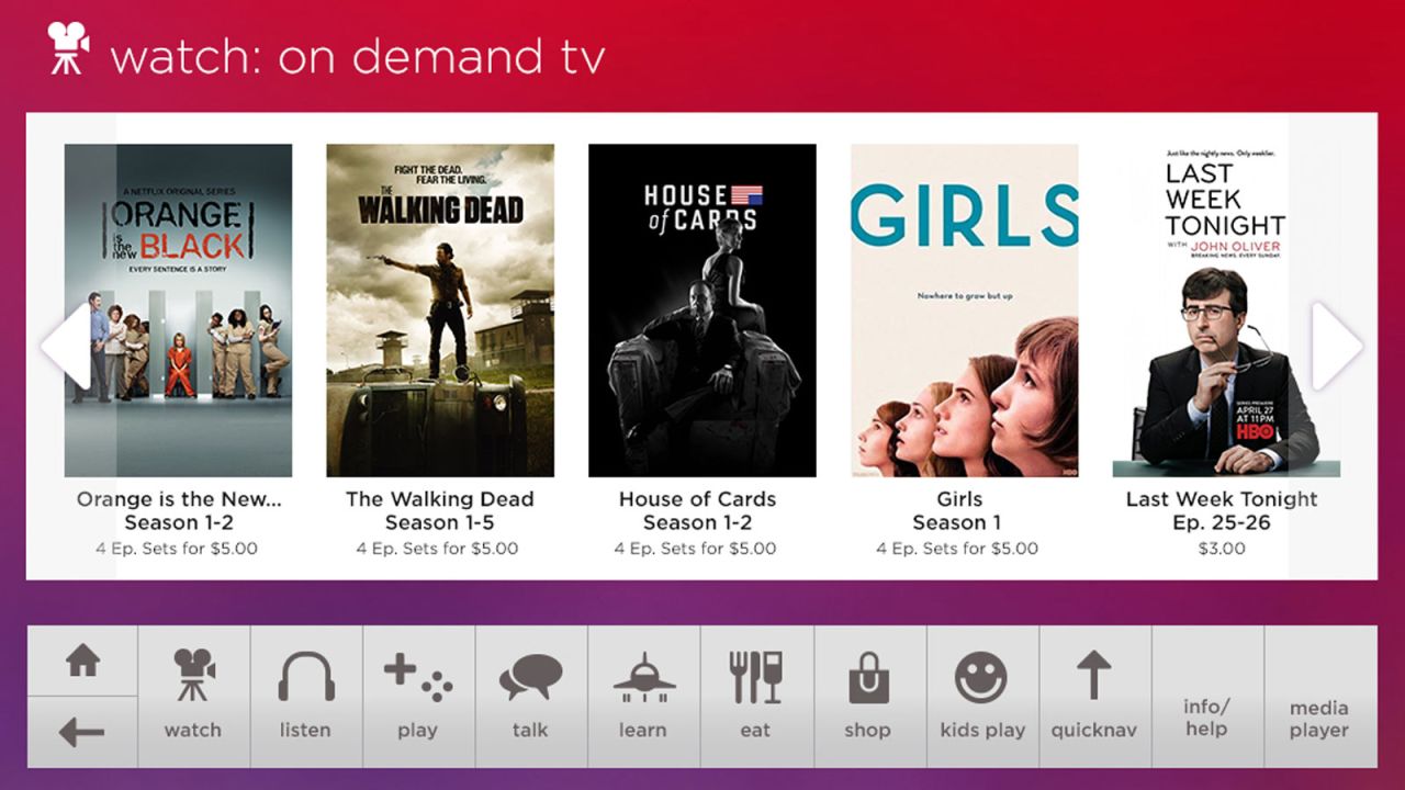 <strong>On-demand entertainment: </strong>The platform, which will be discontinued in 2018, also allows passengers to watch full seasons of shows such as "The Walking Dead" and "Orange is the New Black" as well as  newly released movies and music videos.