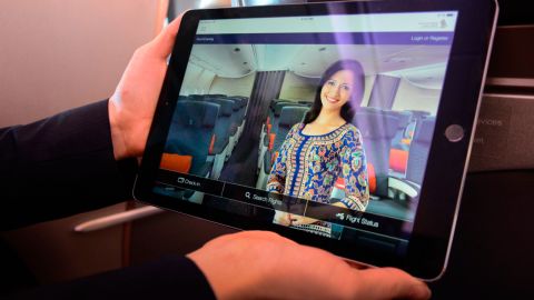 Singapore Airlines' app allows passenger to view film and TV listings for upccoming flights.