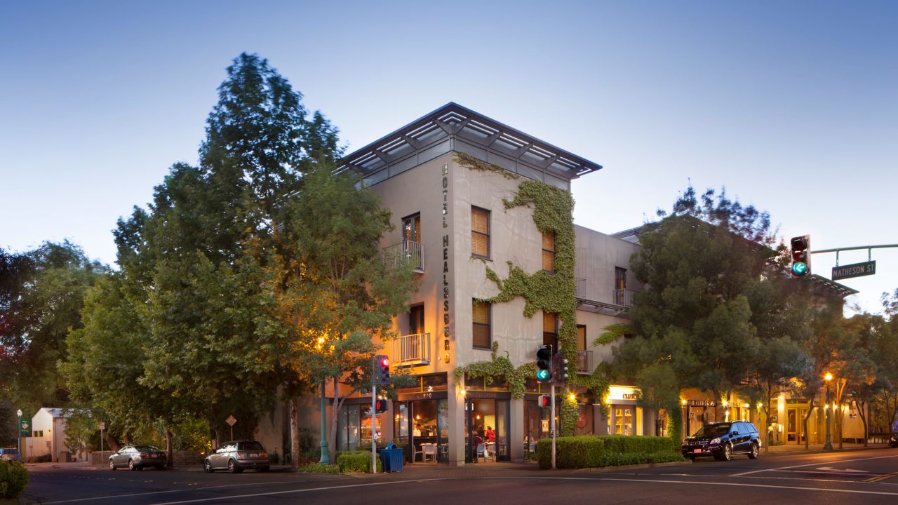 <strong>Hotel Healdsburg: </strong>Many visitors haven't gotten the message that wine country has re-opened. High-end properties like the Hotel Healdsburg (shown here) and its sister property, H2 Hotel, would normally be booked to capacity during this time of year. "This is supposed to be the busy season," said Circe Sher, a partner at both hotels. 