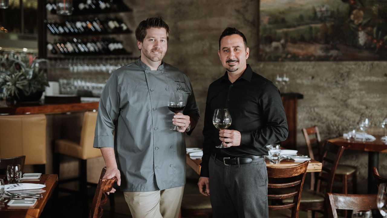 <strong>Valette:</strong> Chef Dustin Valette and general manager Aaron Garzini, partners at Valette restaurant in Healdsburg, worked with other Sonoma County chefs to feed first responders. 