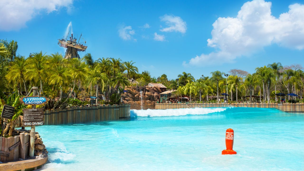 The Typhoon Lagoon Surf Pool is the largest wave pool in North America.