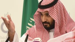 Saudi Defense Minister and Deputy Crown Prince Mohammed bin Salman gestures during a press conference in Riyadh, on April 25, 2016.
The key figure behind the unveiling of a vast plan to restructure the kingdom's oil-dependent economy, the son of King Salman has risen to among Saudi Arabia's most influential figures since being named second-in-line to the throne in 2015. Salman announced his economic reform plan known as "Vision 2030".
 / AFP / FAYEZ NURELDINE        (Photo credit should read FAYEZ NURELDINE/AFP/Getty Images)