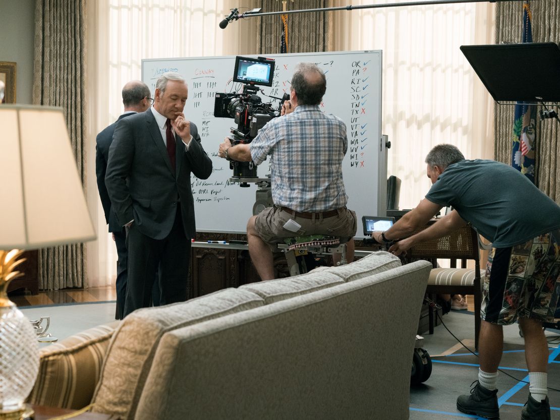 Kevin Spacey on the set of 'House Of Cards' Season 5