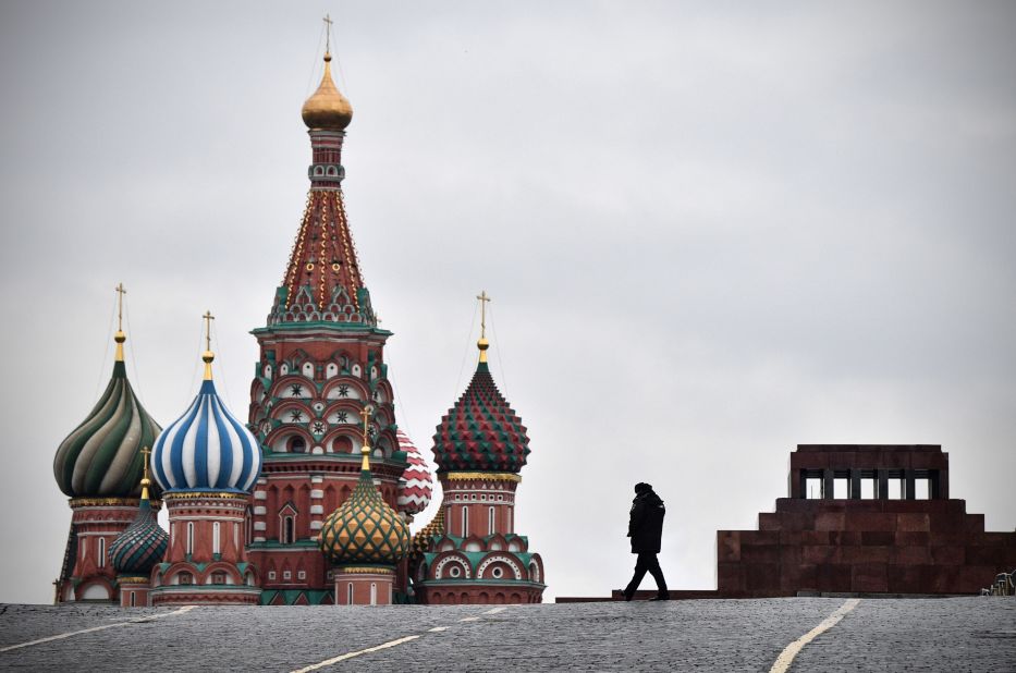 <strong>Moscow's Red Square</strong>: Moscow's Red Square is one of the city's most famous spots -- its attractions include the domed St Basil's Cathedral (pictured left), the GUM department store and the embalmed body of Soviet Union founder Vladimir Lenin, in Lenin's Mausoleum (pictured right).