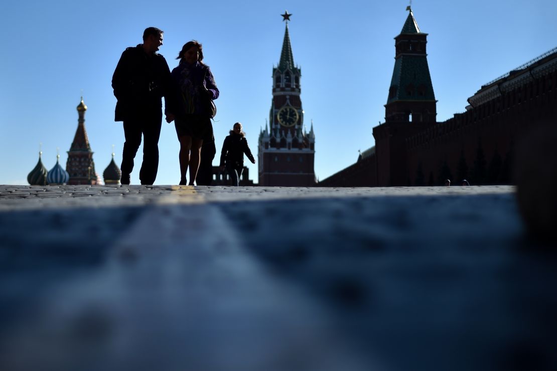 Red Square in Moscow. Russians see the West through the prism of state-run media.