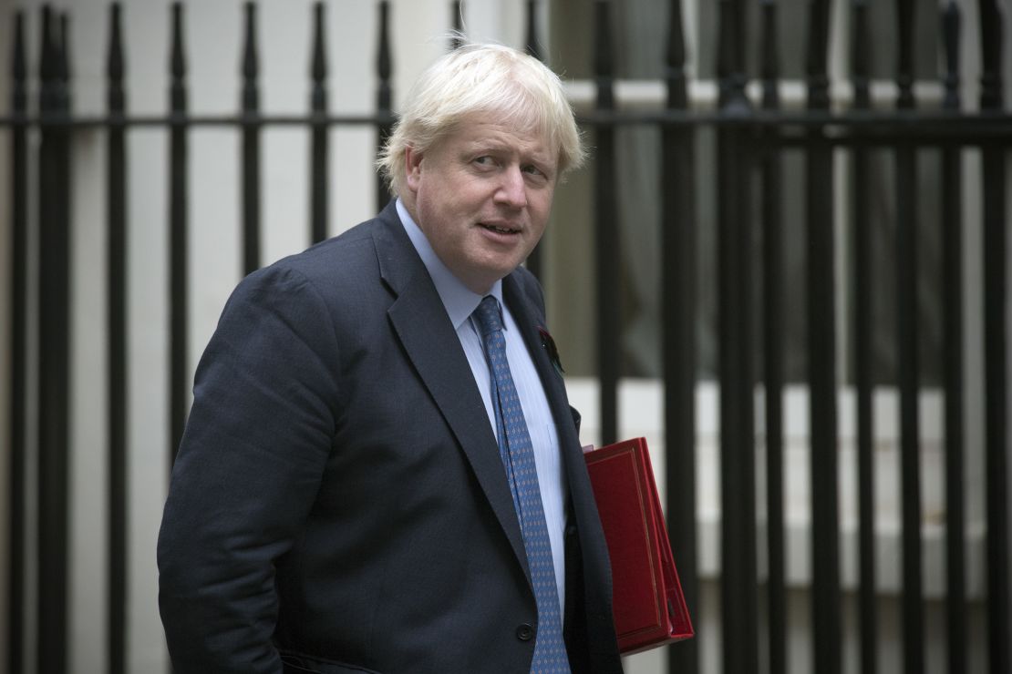 Boris Johnson arrives at Downing Street in London on October 31.