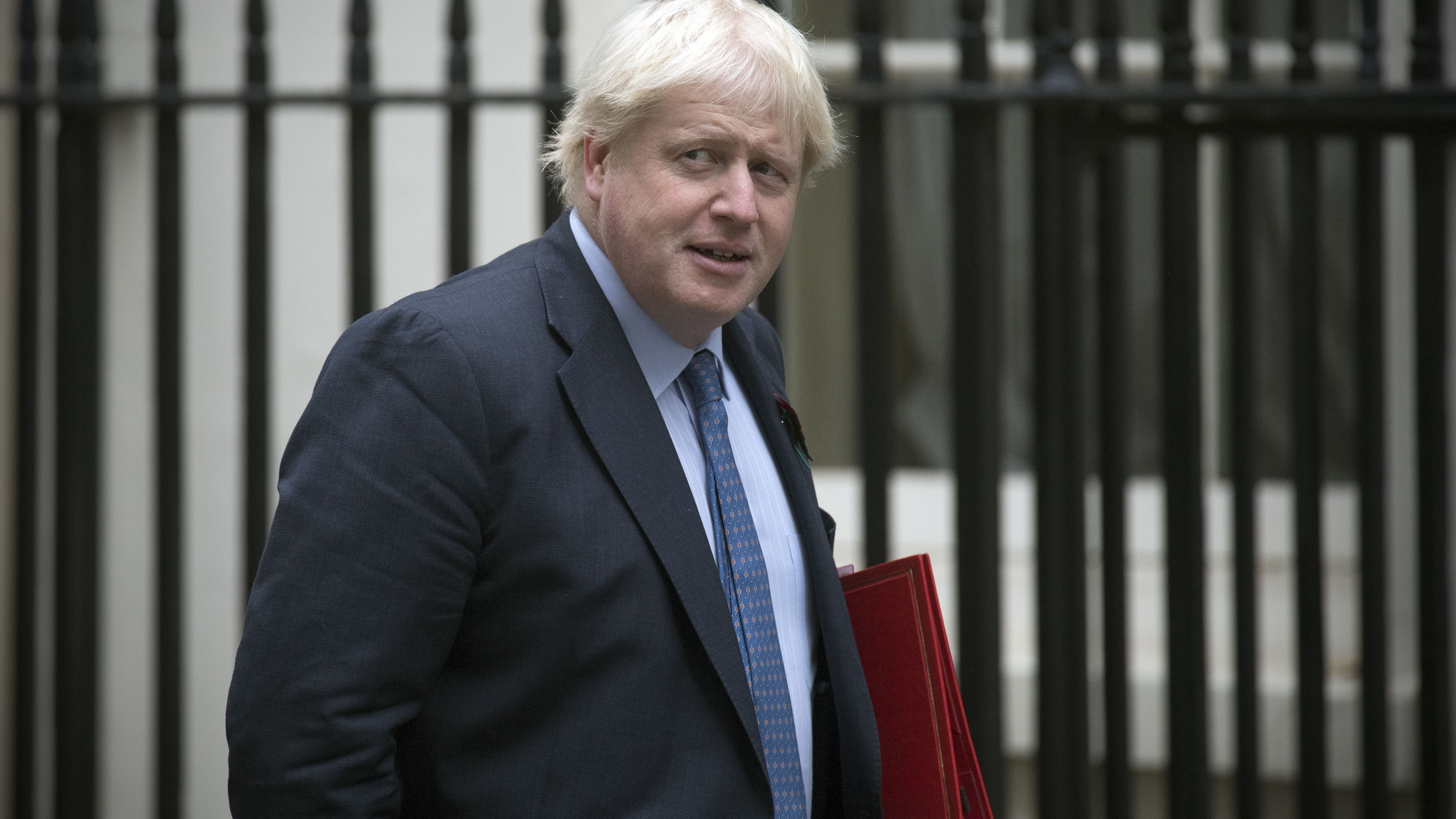 Boris Johnson arrives at Downing Street in London on October 31.