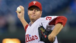 PHILADELPHIA, PA - SEPTEMBER 17: Starter Roy Halladay #34 of the Philadelphia Phillies delivers a pitch in the first inning against the Miami Marlins at Citizens Bank Park on September 17, 2013 in Philadelphia, Pennsylvania. (Photo by Drew Hallowell/Getty Images)
