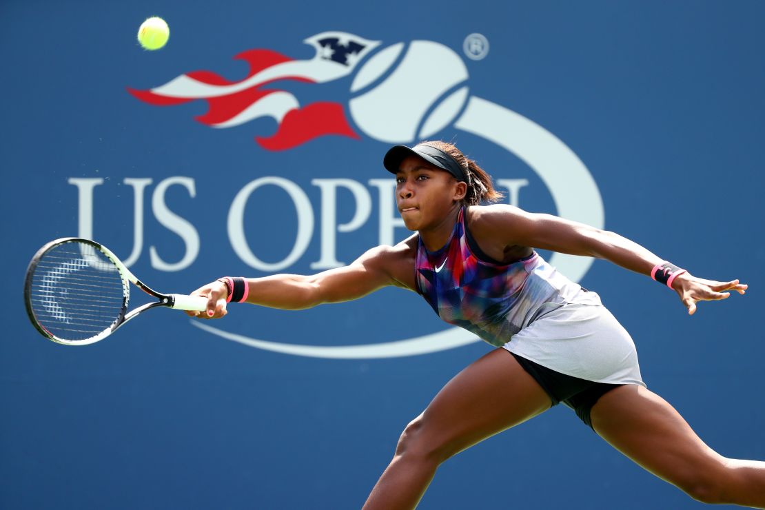 Gauff in action at last year's US Open. 
