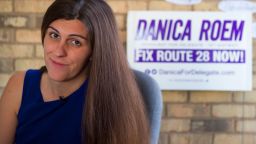 Danica Roem, a Democrat for Delegate in Virginia's district 13, and who is transgender, sits in her campaign office on September 22, 2017, in Manassas, Virginia.