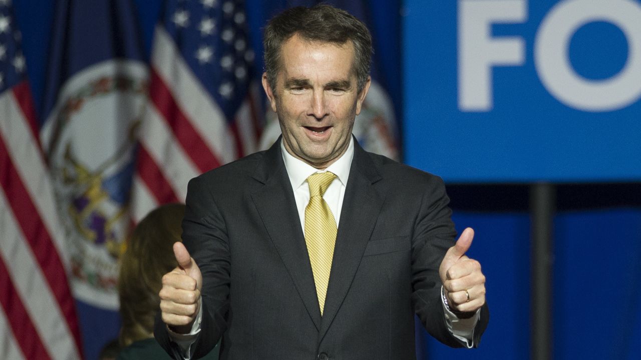 Virginia Gov.-elect Ralph Northam walks onstage to celebrate his election at the Northam For Governor election night party at George Mason University in Fairfax, Va., Tuesday, Nov. 7, 2017. (AP Photo/Cliff Owen)