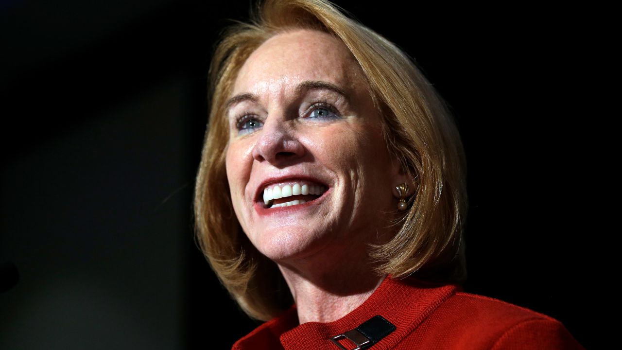 Seattle mayoral candidate Jenny Durkan smiles as she addresses supporters at an election night party Tuesday in Seattle.