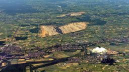 (GERMANY OUT) Aerial view of lignite mining Hambach (Photo by JOKER / Hady Khandani/ullstein bild via Getty Images)