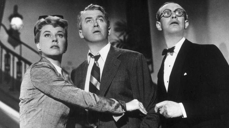 From left, Day, Jimmy Stewart and Richard Wattis star in the 1956 film "The Man Who Knew Too Much." In that movie, Day sang "Que Sera, Sera (Whatever Will Be, Will Be)." The song reached No. 2 on the American Billboard Hot 100 chart, and it sold millions of copies. It also won an Oscar for songwriters Jay Livingston and Ray Evans.
