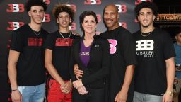 CHINO, CA - SEPTEMBER 02:  (L-R) Lonzo Ball, LaMelo Ball, Tina Ball, LaVar Ball and LiAngelo Ball attend Melo Ball's 16th Birthday on September 2, 2017 in Chino, California.  (Photo by Joshua Blanchard/Getty Images for Crosswalk Productions )
