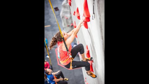 Speed climbing may be the most fun to watch as the athletes frog-hop and monkey-climb a slightly inverted wall nearly 50 feet high in less than 10 seconds.