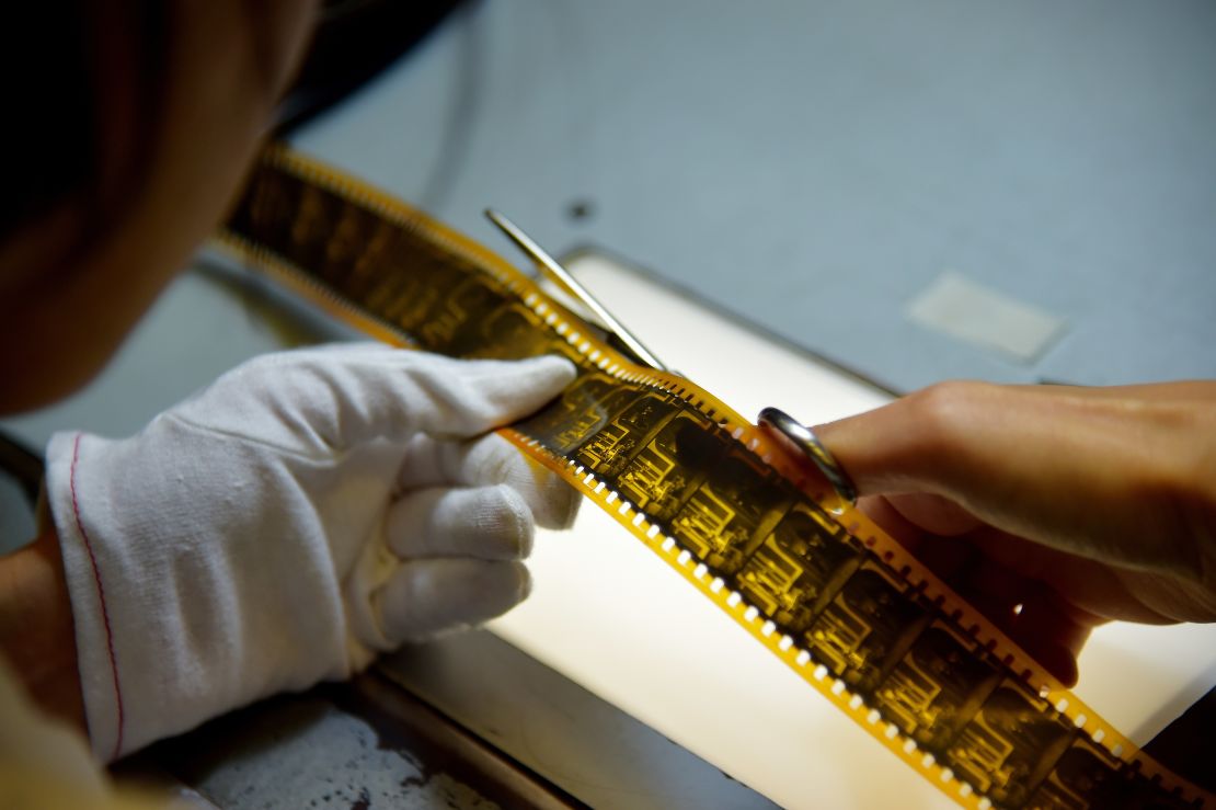 Laboratory workers at Cineteca di Bologna restore film in June, 2015. 