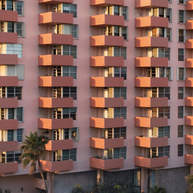 "This building faces the Edition Hotel we were involved with in Miami. Projecting balconies don't count to planning, but can be rather elegant."