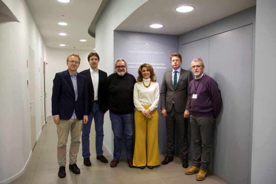 Hassan's core medical team from the Bochum University Hospitals in Germany and University of Modena in Italy that made the treatment possible, from left: Dr. Norbert Teig, Dr. Tobias Rothoeft, Dr. Michele de Luca, Graziella Pellegrini, Dr. Tobias Hirsch and Sergio Bandanza.