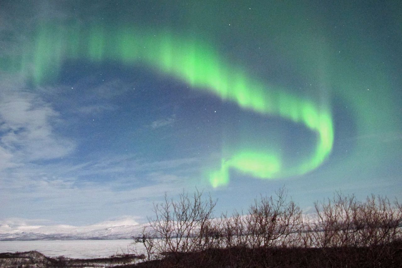 Aurora borealis can be seen in Swedish Lapland, where Kiruna is located.