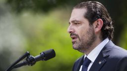 Saad Hariri, Lebanon's prime minister, left, speaks during a joint press conference with U.S. President Donald Trump, not pictured, in the Rose Garden of the White House in Washington, D.C., U.S., on Tuesday, July 25, 2017. Trump said he's disappointed with Attorney General Jeff Sessions for recusing himself from investigations of Russian interference in the 2016 election, and that "time will tell" if the nation's top law enforcement officer remains in his job. Photographer: Zach Gibson/Bloomberg via Getty Images
