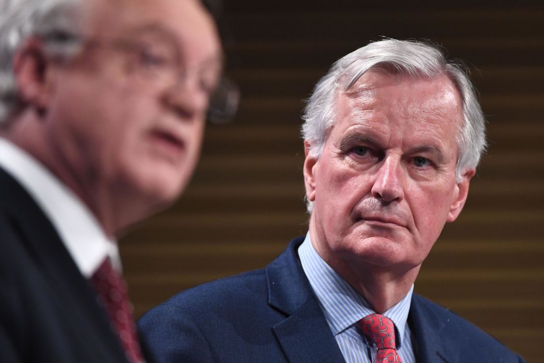 The EU's chief negotiator Michel Barnier, right, says it's vital to agree Britain's "divorce bill" soon if talks with David Davis, left, are to move forward.