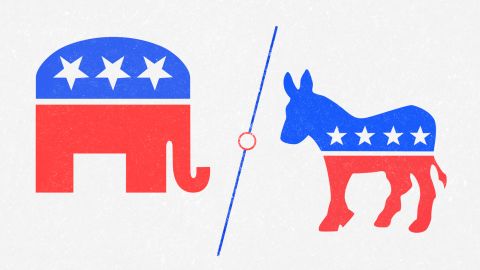 evergreen politics donkey and elephant logos