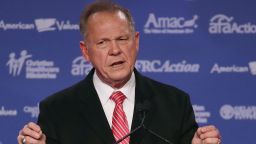 WASHINGTON, DC - OCTOBER 13: Roy Moore, GOP Senate candidate and former chief justice on the Alabama Supreme Court speaks during the annual Family Research Council's Values Voter Summit at the Omni Shorham Hotel on October 13, 2017 in Washington, DC.  (Photo by Mark Wilson/Getty Images)