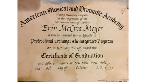 Erin Thompson graduated from the American Musical and Dramatic Academy in 1999 and returned to Arizona.