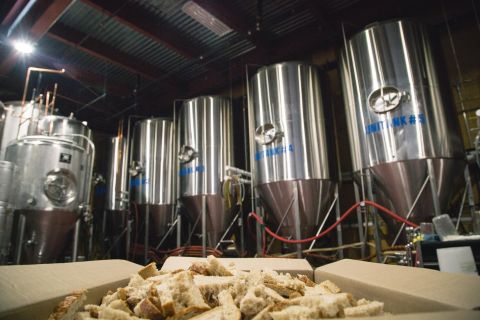 The wort is cooled and yeast is added and left to ferment. More hops are added for extra flavor.<br />