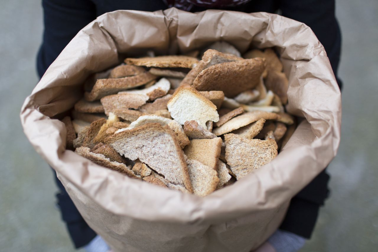 Leftover bread is collected from local bakeries, sandwich-making factories and bagel bakers.<br /><br />Each batch of Toast Ale uses 280kg or 9,400 slices. Therefore, each 330ml bottle of Toast Ale contains the equivalent of one slice of bread.<br />