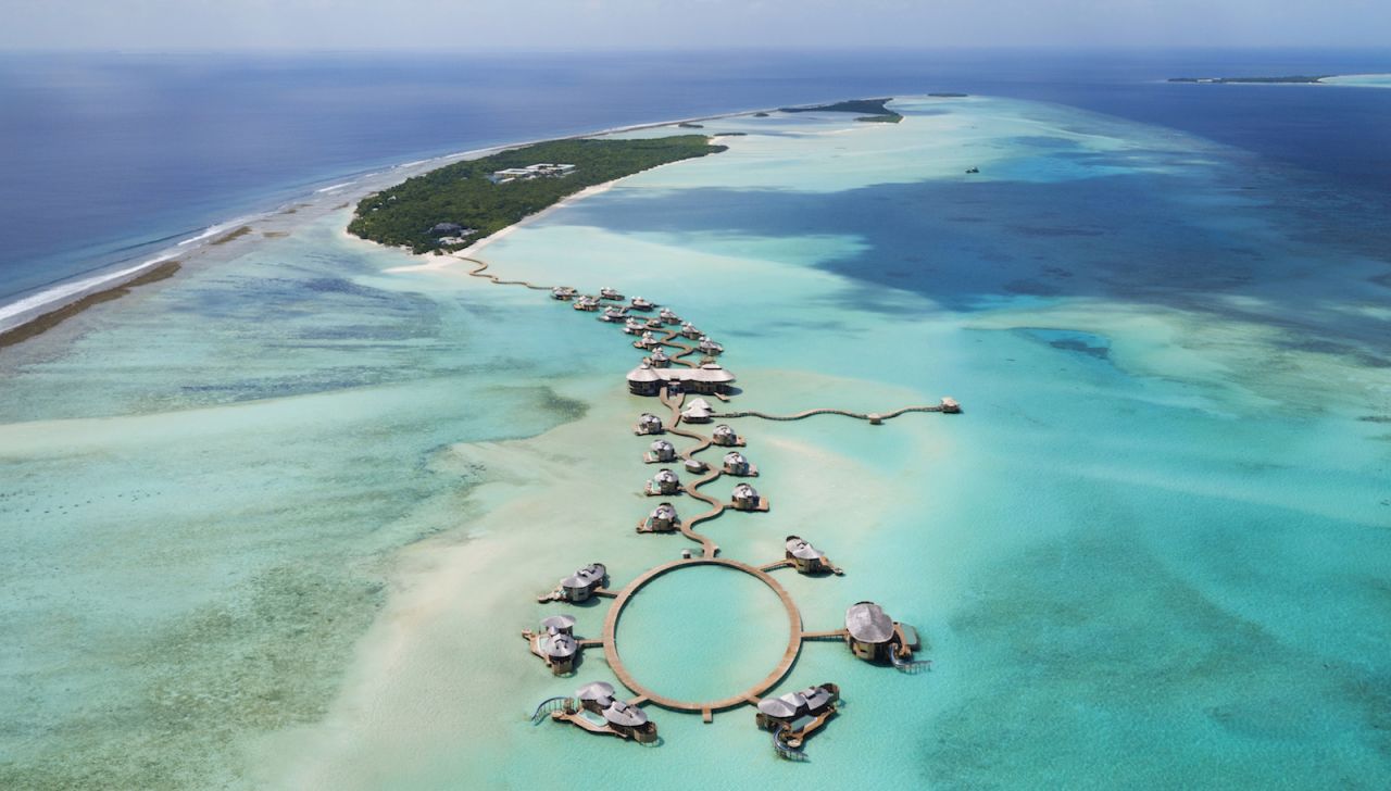 <strong>Soneva Jani from above:</strong> "The philosophy of the Soneva brand is about slow life, it's about intelligent luxury," says Soneva Jani resort manager Fathimath Shaazleen.