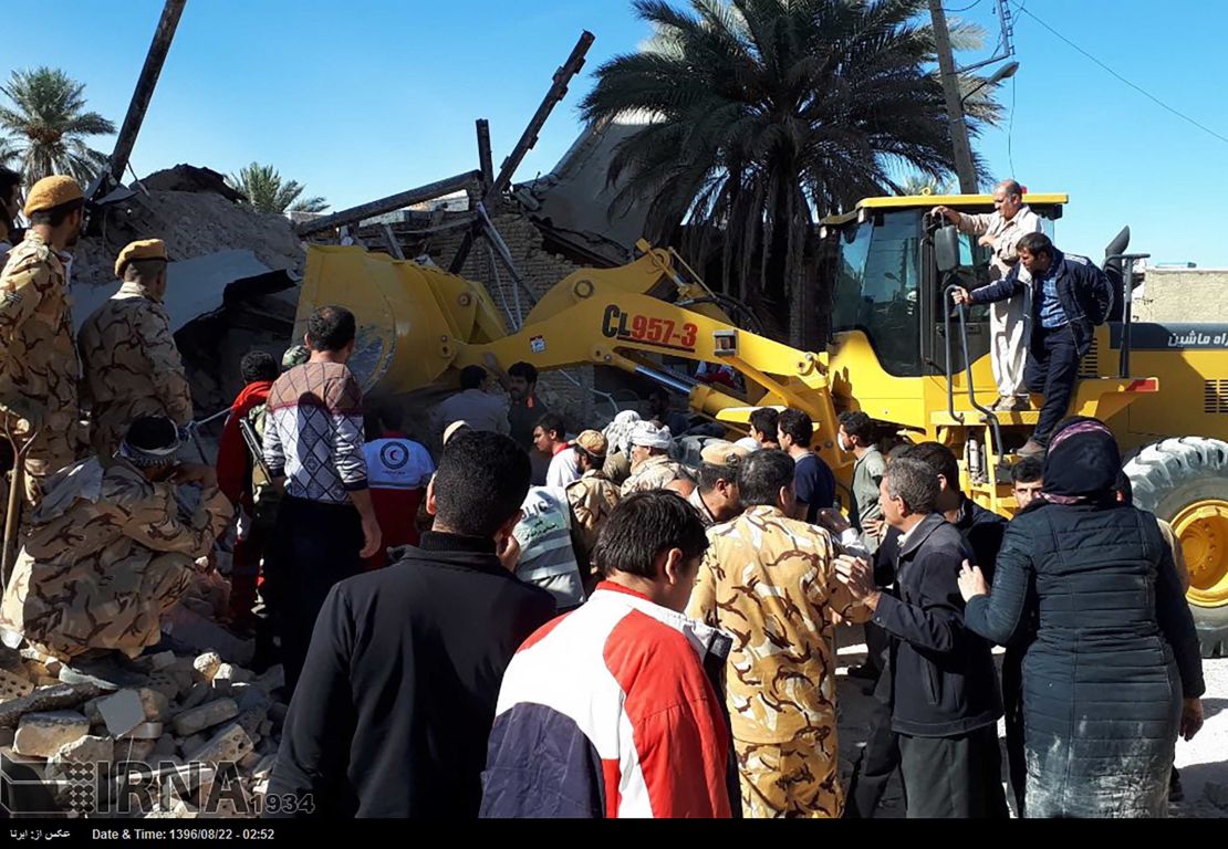State media outlet IRNA publishes photos showing earthquake destruction in Kermanshah Province.