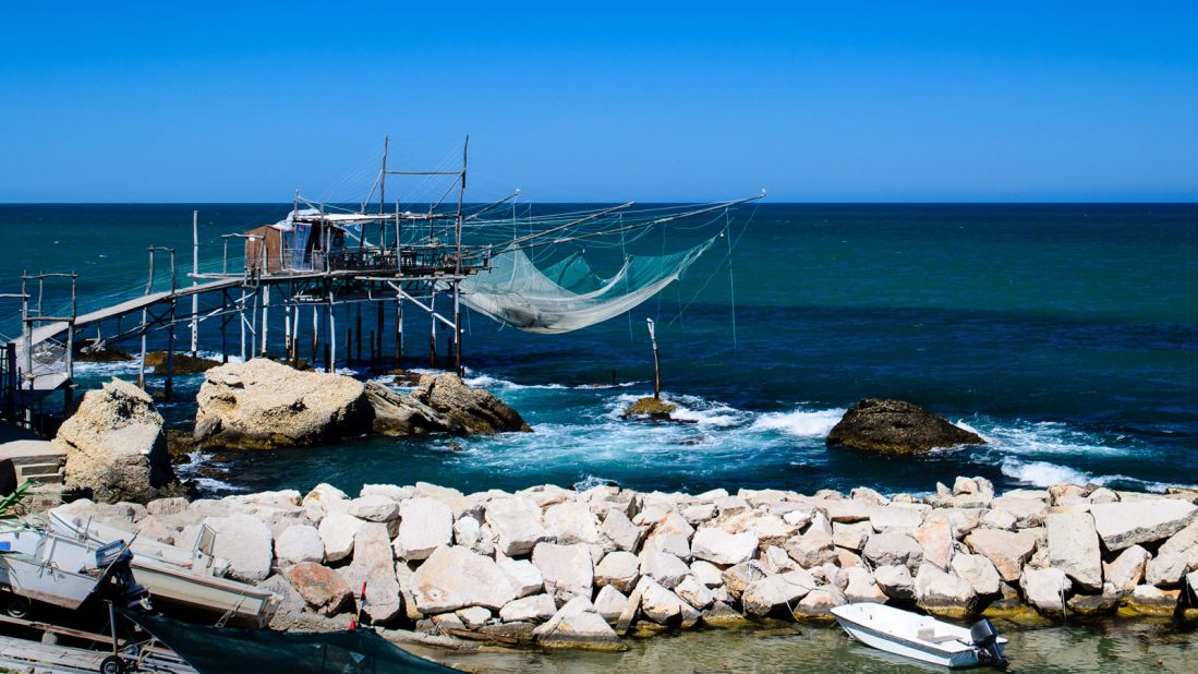 <strong>Trabocchi Coast: </strong>This UNESCO World Heritage-protected 70-kilometer coastline stretches from Ortona to San Salvo in Chieti province.  It gets its name from old fishing net structures known as trabocchi. 