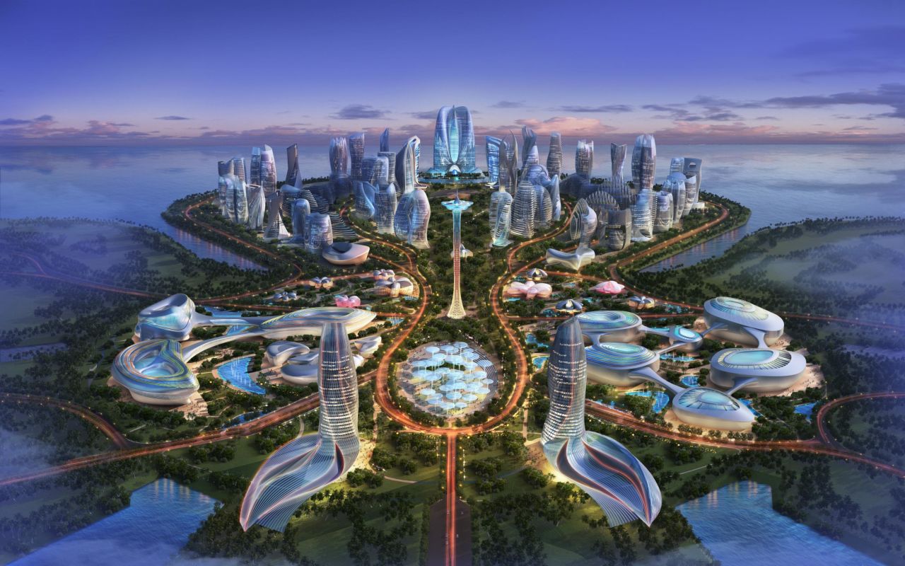 <strong>Hainan's architectural 'arms race': </strong>Spectacular new hotels and entertainment complexes are springing up in Sanya and Haikou, Hainan's major cities, in recent years. Architect Chris Bosse's design for the central area of Ocean Flower Island in western Hainan is one of the most anticipated projects.  