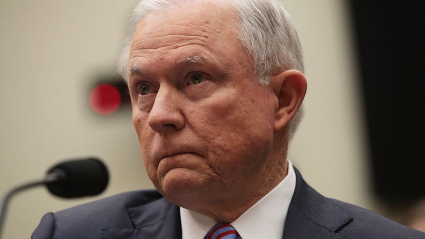 WASHINGTON, DC - NOVEMBER 14:  U.S. Attorney General Jeff Sessions testifies during a hearing before the House Judiciary Committee November 14, 2017 in Washington, DC. Sessions is expected to face questions from lawmakers again on whether he had contacts with Russians during the presidential campaign last year.  (Photo by Alex Wong/Getty Images)