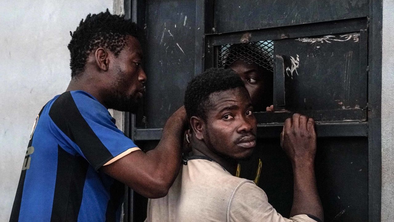 Illegal immigrants at a Libyan detention center in June 17