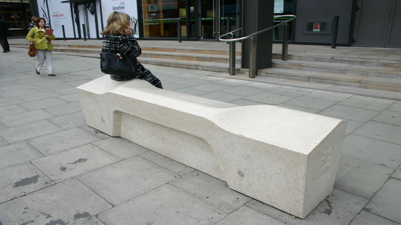 The Camden bench, first installed in London in 2009.