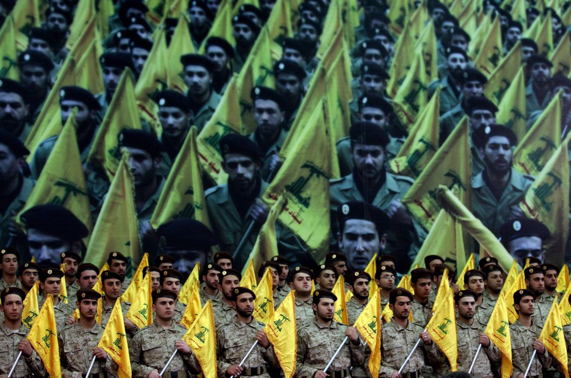 Trump and other hawks say Iran has continued to back Hamas in Gaza, and Hezbollah militants (pictured) in Lebanon.