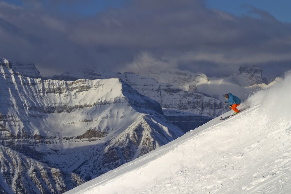 Lake Louise is split into three areas -- Front Side, with the bulk of the skiing on the slopes of Whitehorn Mountain, the smaller Larch area, and Back Bowls, mainly steep backcountry terrain favored by advanced and expert skiers.