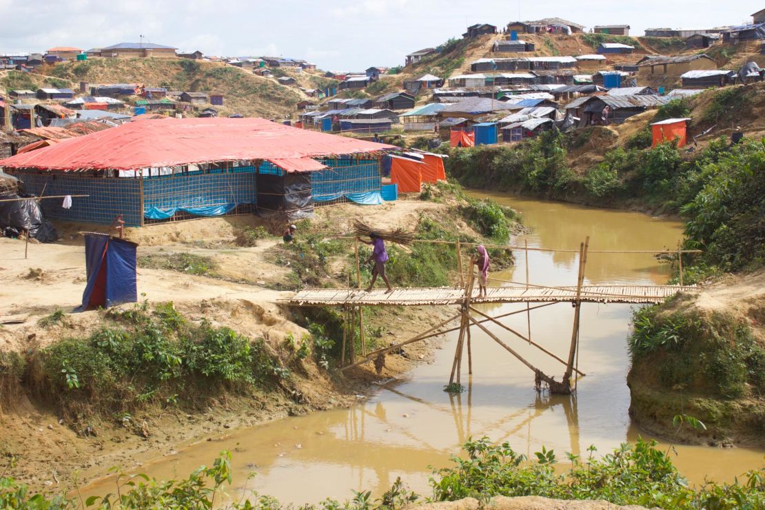 Squalid makeshift camps along the Myanmar-Bangladesh border. Aid workers have called them "a massive slum in the jungle."