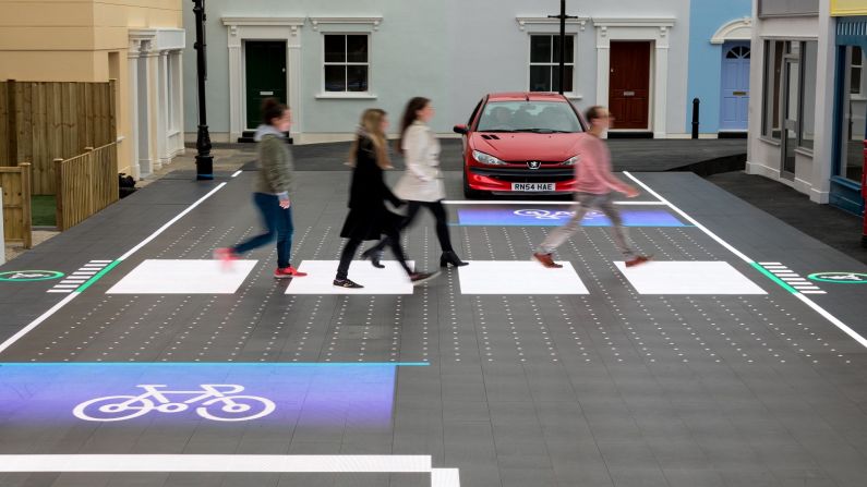 A project commissioned by UK insurance company Direct Line and advertising agency Saatchi & Saatchi, the crossing is an interactive pedestrian crossing created by tech firm Umbrellium.