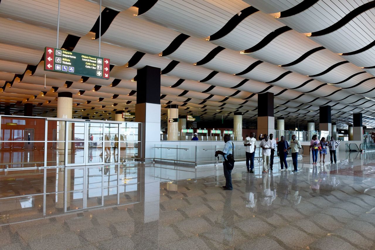 The terminal is 42,000 square meters consisting of two tiers and a mezzanine level. 