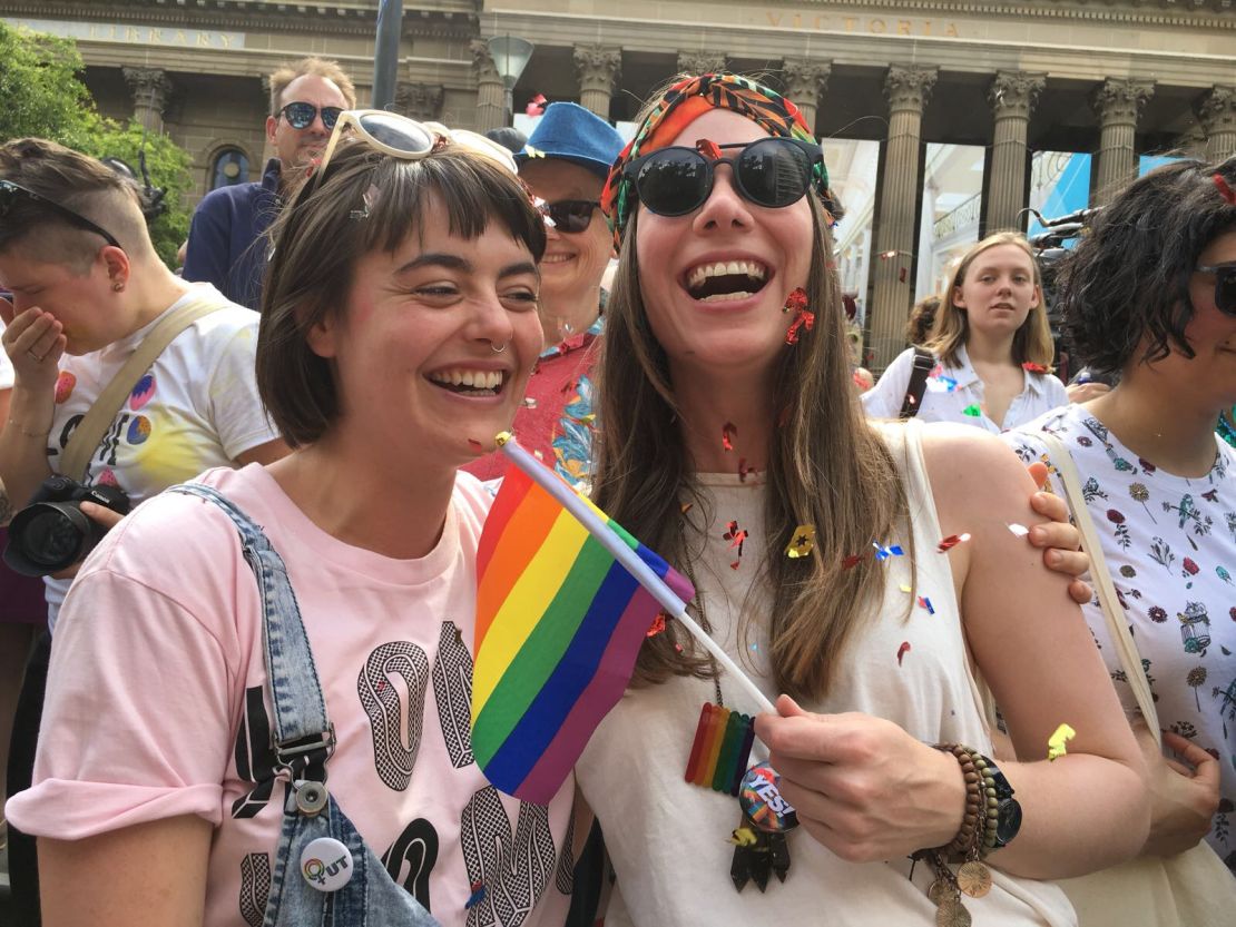 Jane Mahoney, 28, Josie Lennie, 26, said they were "over the moon" with the result. The couple now hopes to marry. 