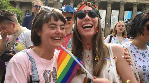 Jane Mahoney, 28, Josie Lennie, 26, said they were "over the moon" with the result. The couple now hopes to marry. 