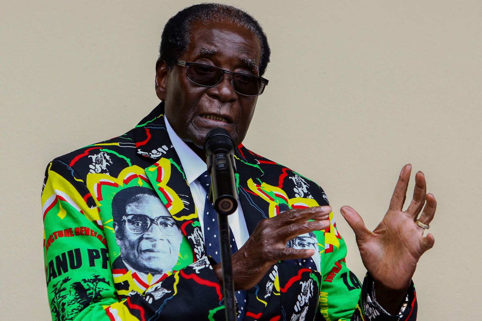 Mugabe speaks at the ZANU-PF party's annual conference in December 2016. The party endorsed Mugabe as its candidate for the 2018 election.