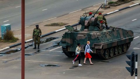 The military was in control of the streets and key sites in Harare on Wednesday.